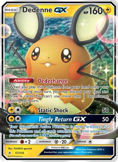 Dedenne GX, carte 57 de Unbroken Bonds