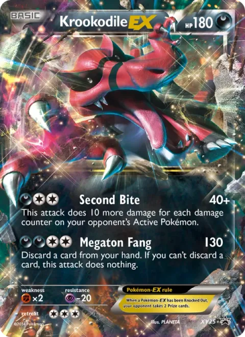 Krookodile EX, card XY25 from XY Black Star Promos