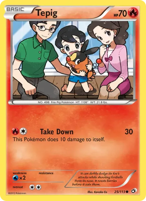 Tepig, carte 25 de Legendary Treasures