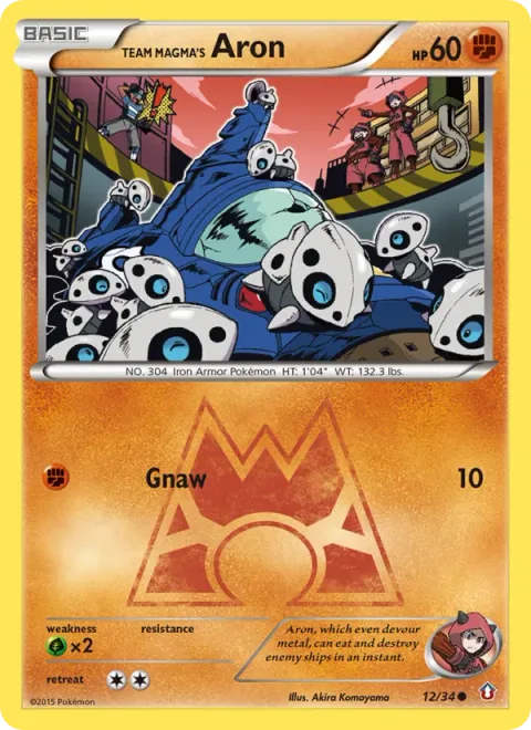Team Magma's Aron, card 12 from Double Crisis