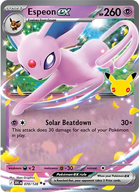 Espeon ex, card 070 from 30th Celebration