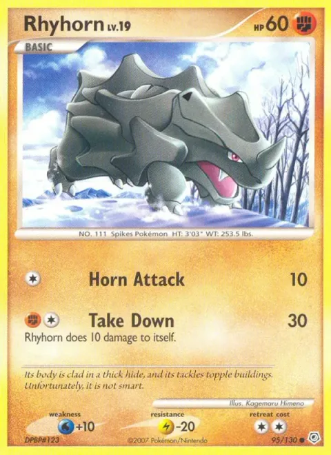 Rhyhorn, carte 95 de Diamond & Pearl