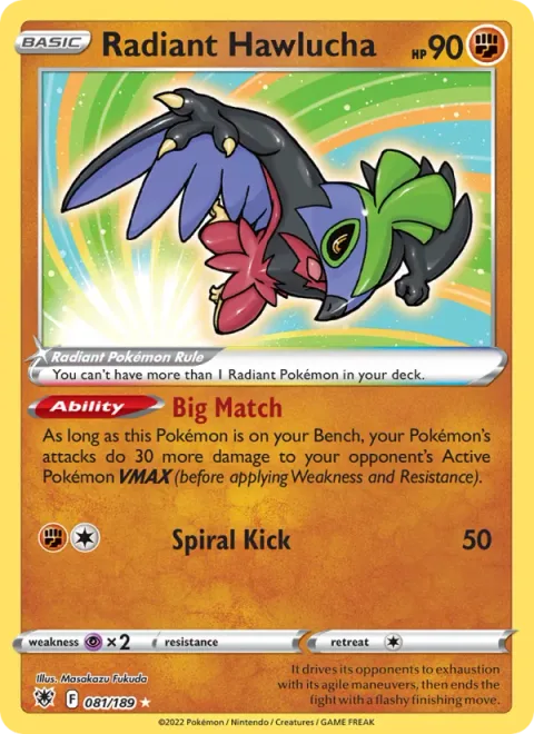 Radiant Hawlucha, carte 081 de Astral Radiance