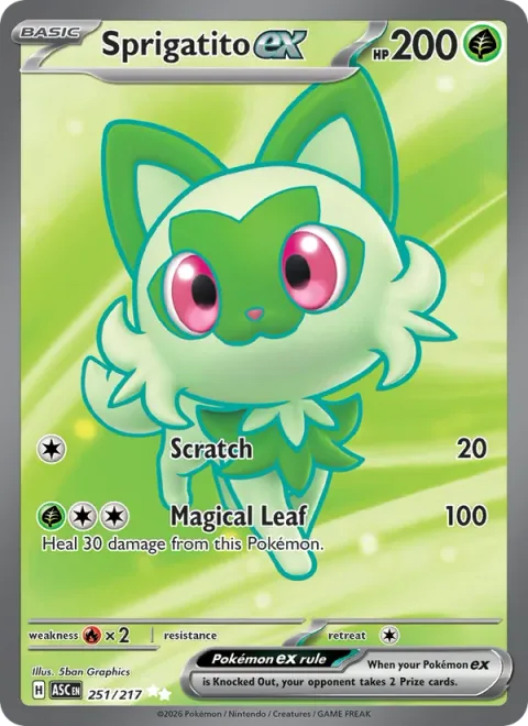 Sprigatito ex, carte 251 de Ascended Heroes