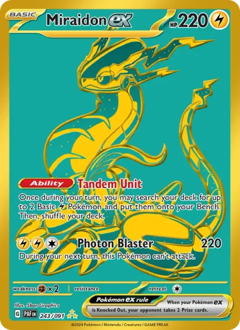 Miraidon ex, card 243 from Paldean Fates