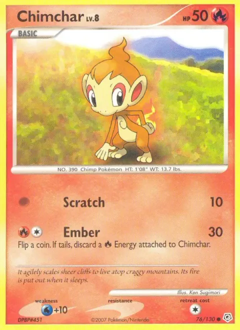 Chimchar, card 76 from Diamond & Pearl
