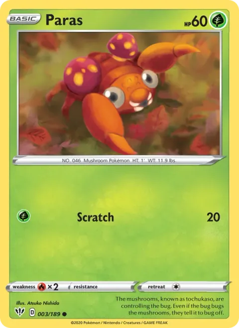 Paras, card 3 from Darkness Ablaze