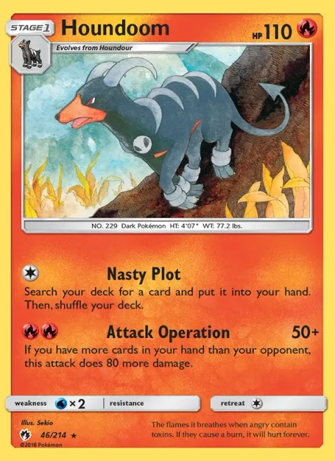 Houndoom, card 46 from Lost Thunder