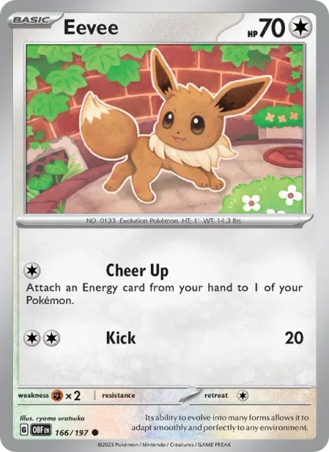 Eevee, card 166 from Obsidian Flames