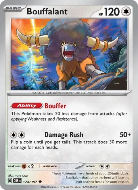 Bouffalant, card 174 from Obsidian Flames
