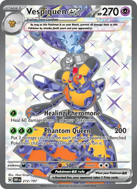 Vespiquen ex, card 212 from Obsidian Flames