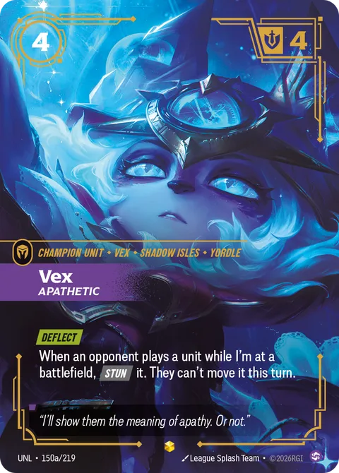 Vex - Apathetic (Alternate Art), card unl-150a-219 from Unleashed