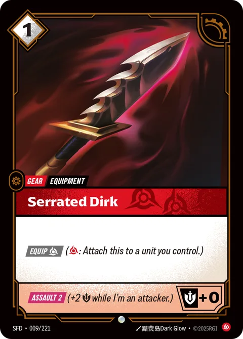 Serrated Dirk, card opp-009-221 from Riftbound Organized Play Promotional Cards