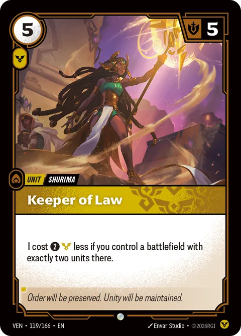 Keeper of Law, card ven-119-166 from Vendetta