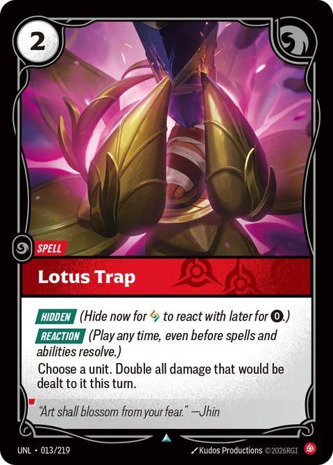 Lotus Trap, carte unl-013-219 de Unleashed