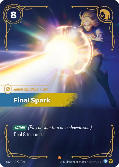 Final Spark, card opp-022-024 from Riftbound Organized Play Promotional Cards
