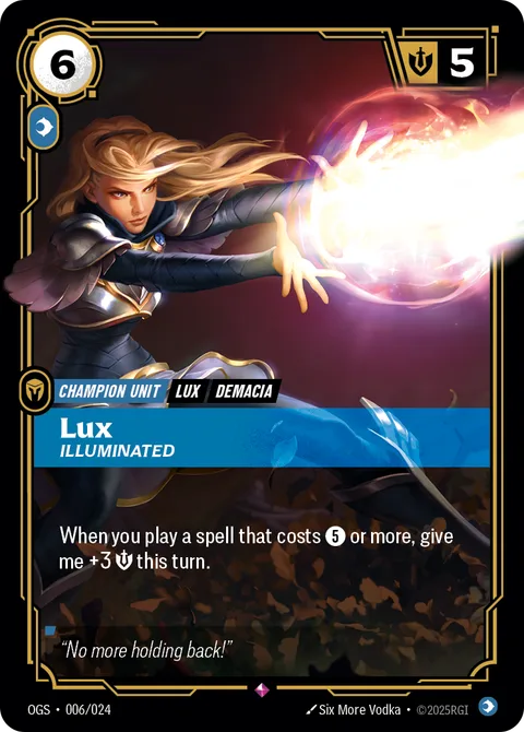 Lux - Illuminated, carte opp-006-024 de Riftbound Organized Play Promotional Cards