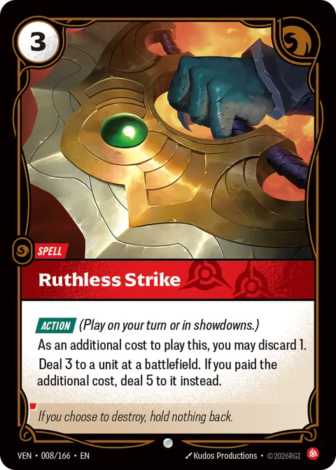 Ruthless Strike, card ven-008-166 from Vendetta
