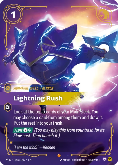 Lightning Rush, carte ven-156-166 de Vendetta