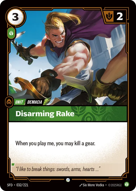 Disarming Rake, carte sfd-032-221 de Spiritforged