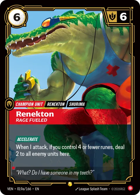 Renekton, Rage Fueled, carte ven-019a-166 de Vendetta