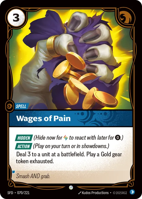 Wages of Pain, card sfd-070-221 from Spiritforged