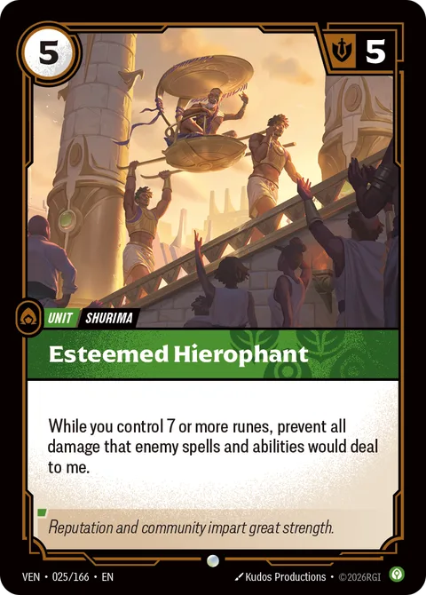 Esteemed Hierophant, card ven-025-166 from Vendetta
