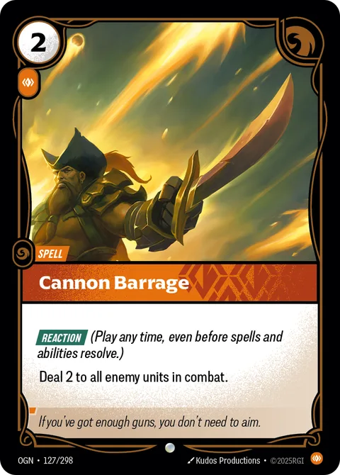 Cannon Barrage, card ogn-127-298 from Origins