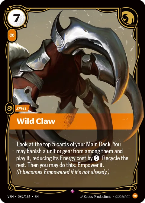 Wild Claw, card ven-089-166 from Vendetta