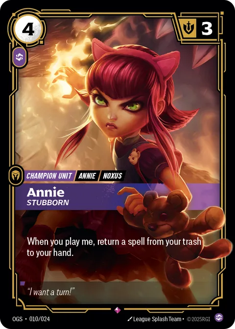 Annie - Stubborn, card ogs-010-024 from Proving Grounds
