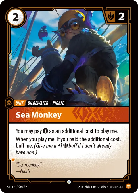 Sea Monkey, card opp-098-221 from Riftbound Organized Play Promotional Cards