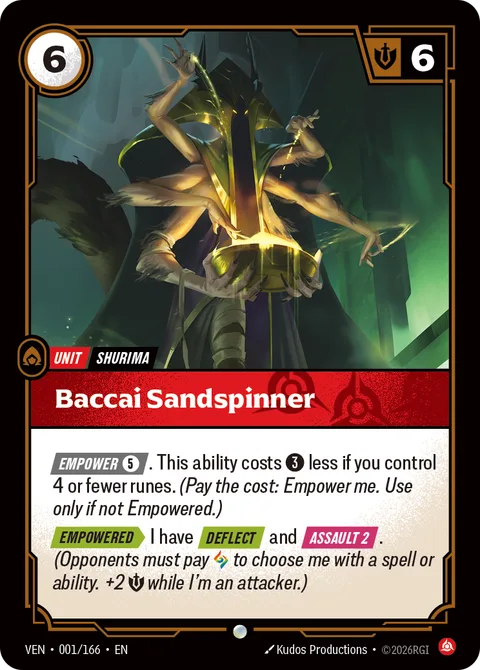 Baccai Sandspinner, carte ven-001-166 de Vendetta