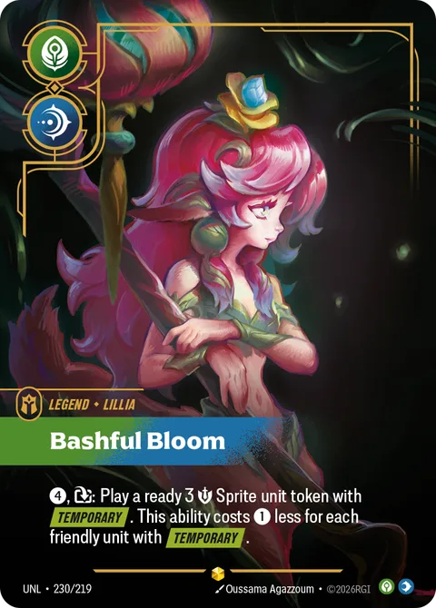 Lillia - Bashful Bloom (Overnumbered), carte unl-230-219 de Unleashed