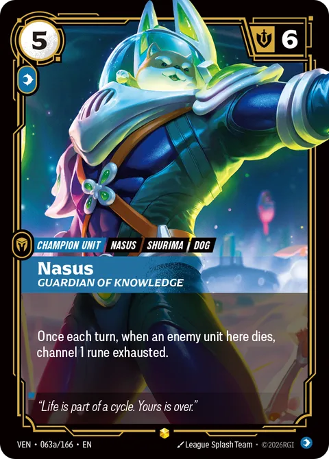 Nasus, Guardian of Knowledge (Alternate Art), card ven-063a-166 from Vendetta