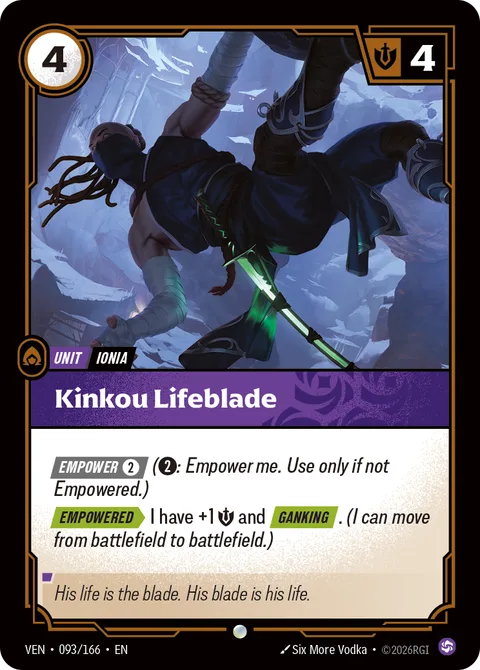 Kinkou Lifeblade, carte ven-093-166 de Vendetta