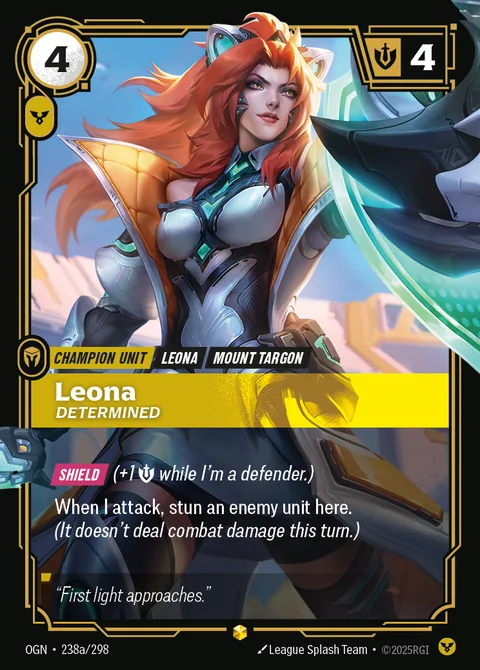 Leona - Determined (Alternate Art), card ogn-238a-298 from Origins