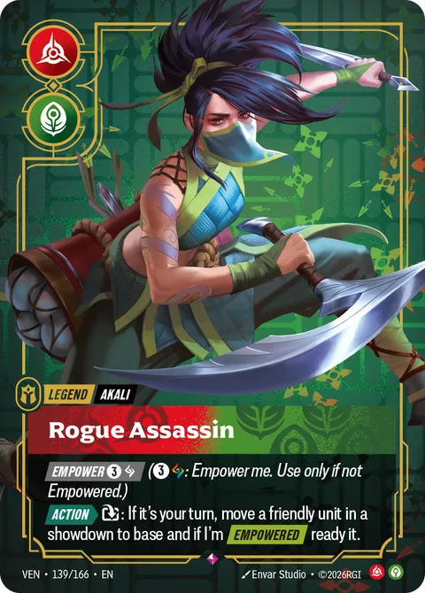 Akali - Rogue Assassin, card ven-139-166 from Vendetta