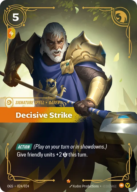 Decisive Strike, card opp-024-024 from Riftbound Organized Play Promotional Cards