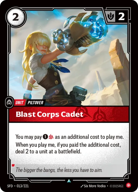 Blast Corps Cadet, card sfd-013-221 from Spiritforged