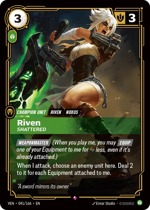 Riven, Shattered, carte ven-041-166 de Vendetta