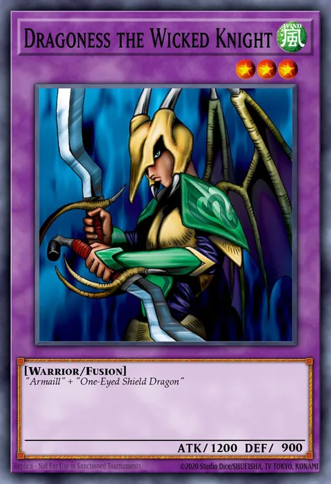 Dragoness the Wicked Knight, card LOB-086 from Legend of Blue Eyes White Dragon