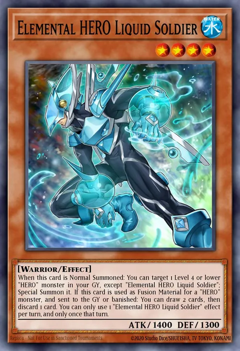 Elemental HERO Liquid Soldier, card MAMO-EN047 from Magnificent Monsters