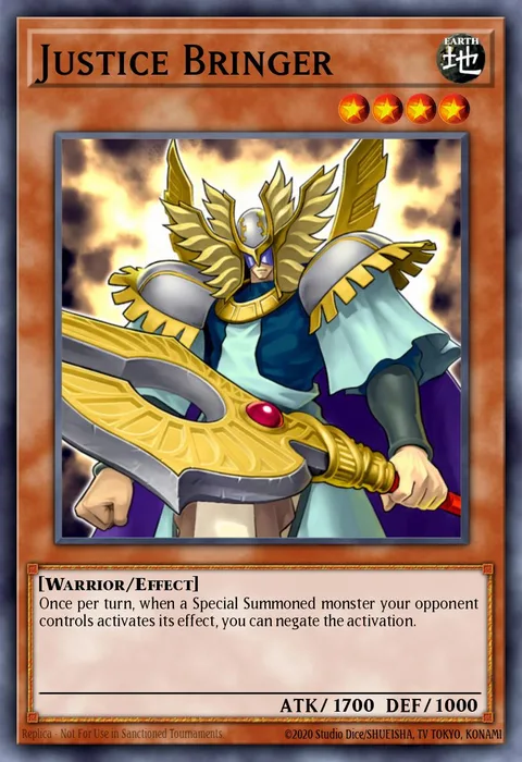 Justice Bringer, card DP10-EN013 from Duelist Pack: Yusei 3