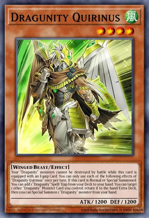 Dragunity Quirinus, card BLGG-EN011 from Battles of Legend: Glorious Gallery