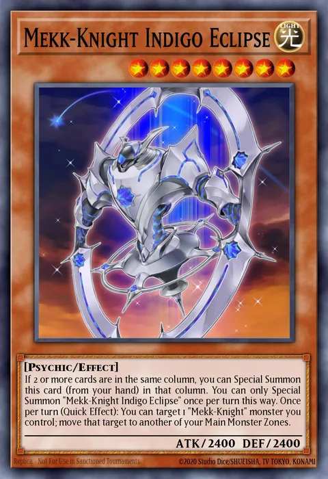 Mekk-Knight Indigo Eclipse, card EXFO-EN019 from Extreme Force