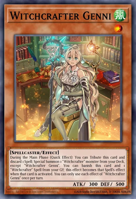 Witchcrafter Genni, card MP21-EN006 from 2021 Tin of Ancient Battles