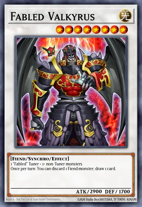 Fabled Valkyrus, card HAC1-EN144 from Hidden Arsenal: Chapter 1