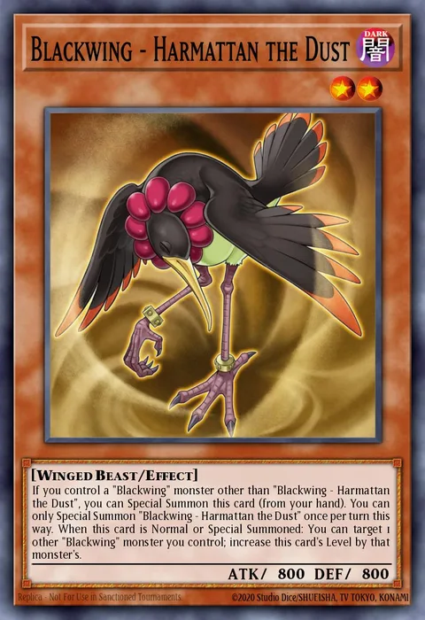 Blackwing - Harmattan the Dust, card L5DD-ENC08 from Legendary 5D's Decks