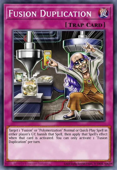 Fusion Duplication, card CH01-EN040 from THE CHRONICLES DECK: The Fallen & The Virtuous (All-Foil Edition)