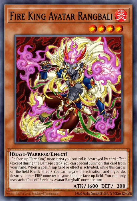 Fire King Avatar Rangbali, carte SR14-EN003 de Structure Deck: Fire Kings